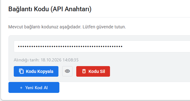 Kodu Kopyala düğmesi